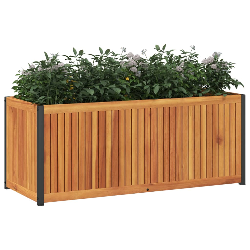 plantekasse 110x45x44 cm massivt akacietræ og stål