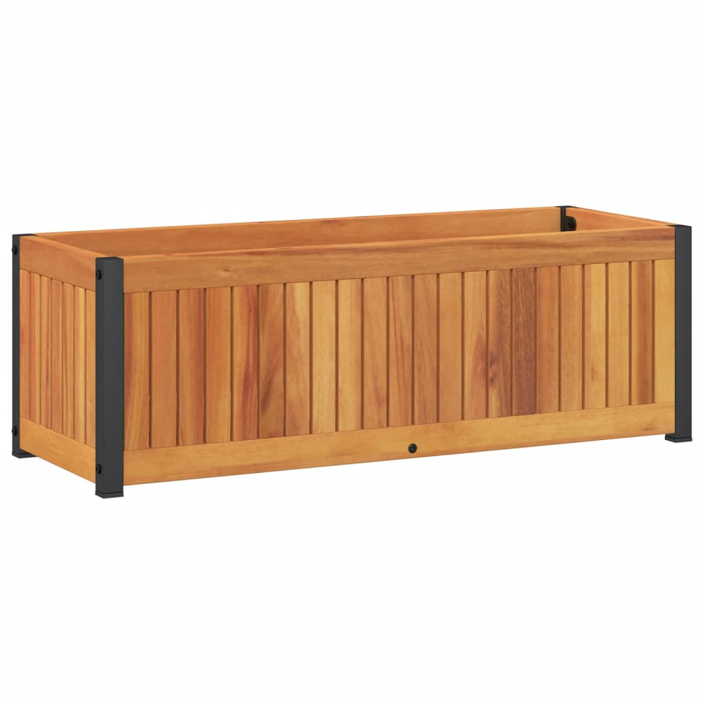 plantekasse 80x30x27,5 cm massivt akacietræ og stål