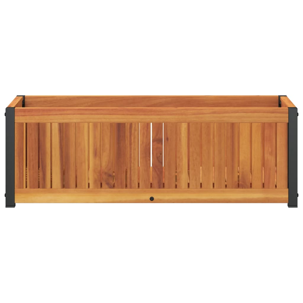 plantekasse 80x30x27,5 cm massivt akacietræ og stål