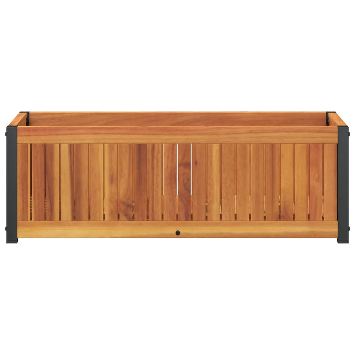 plantekasse 80x30x27,5 cm massivt akacietræ og stål