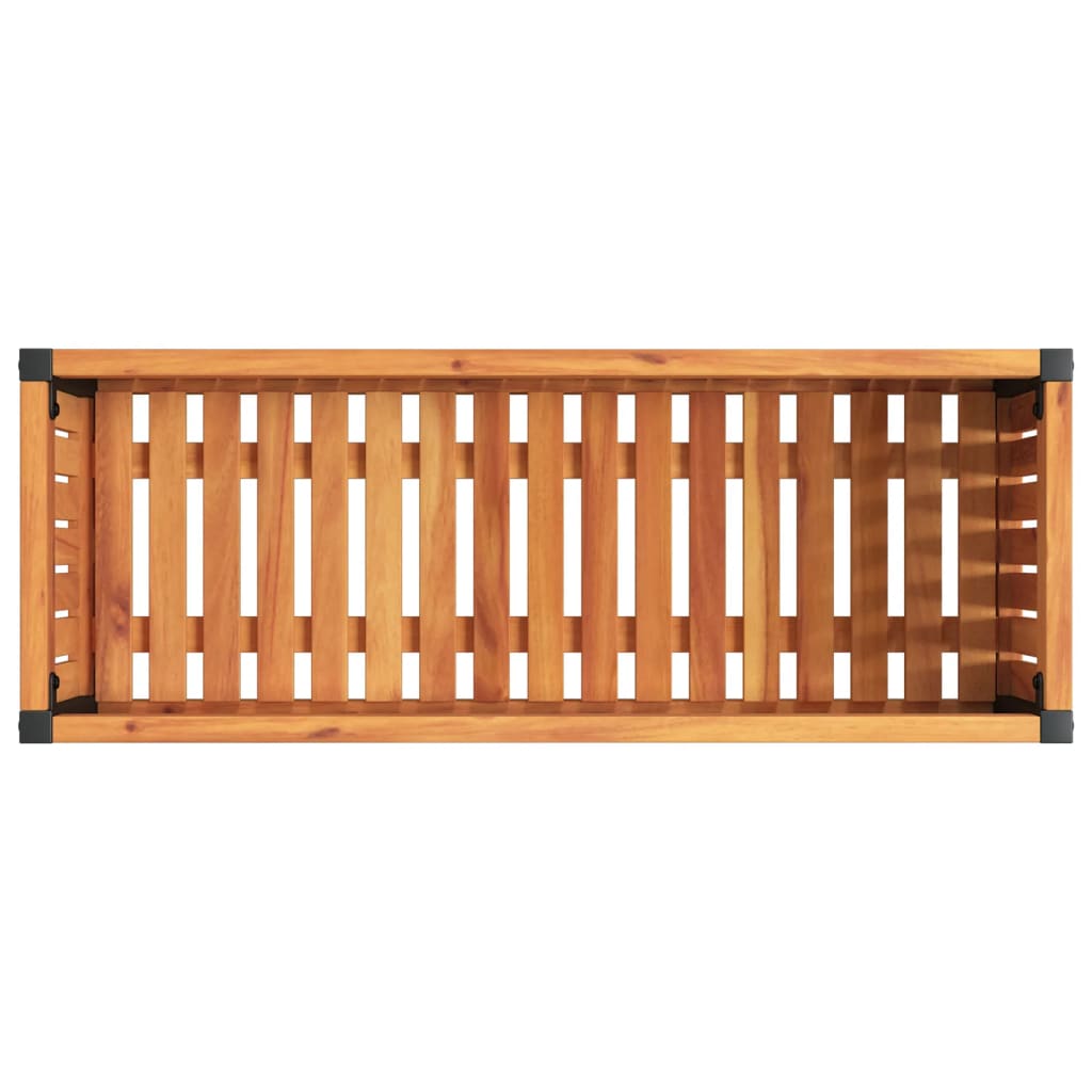 plantekasse 80x30x27,5 cm massivt akacietræ og stål