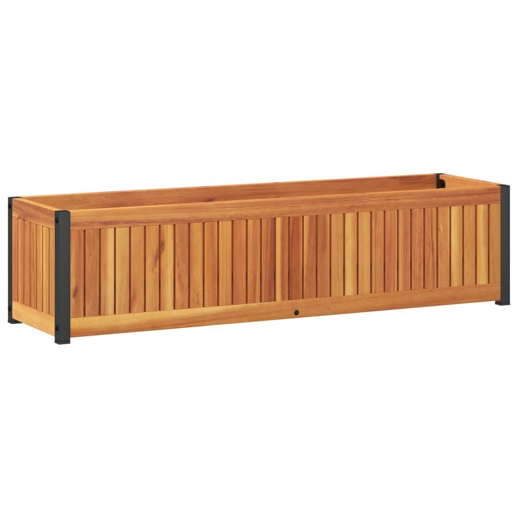 plantekasse 110x30x27,5 cm massivt akacietræ og stål