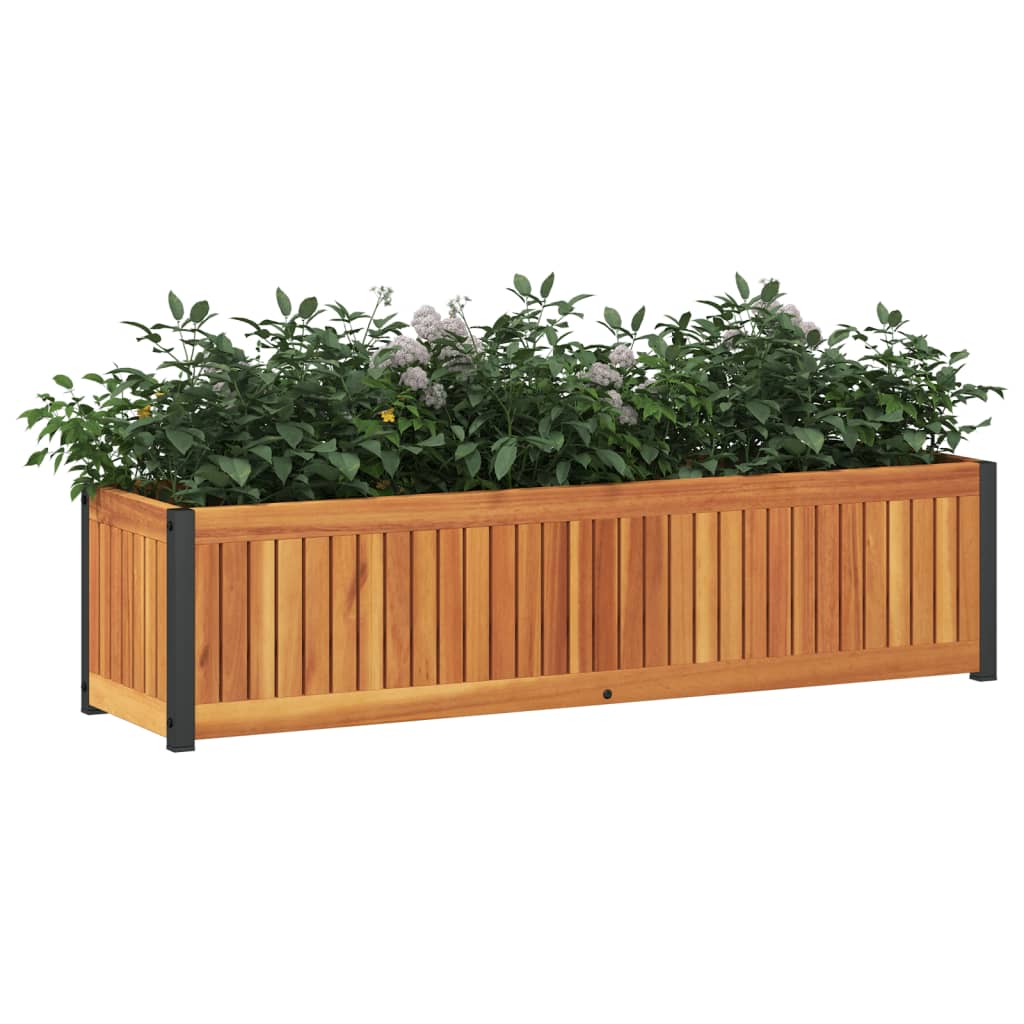 plantekasse 110x30x27,5 cm massivt akacietræ og stål