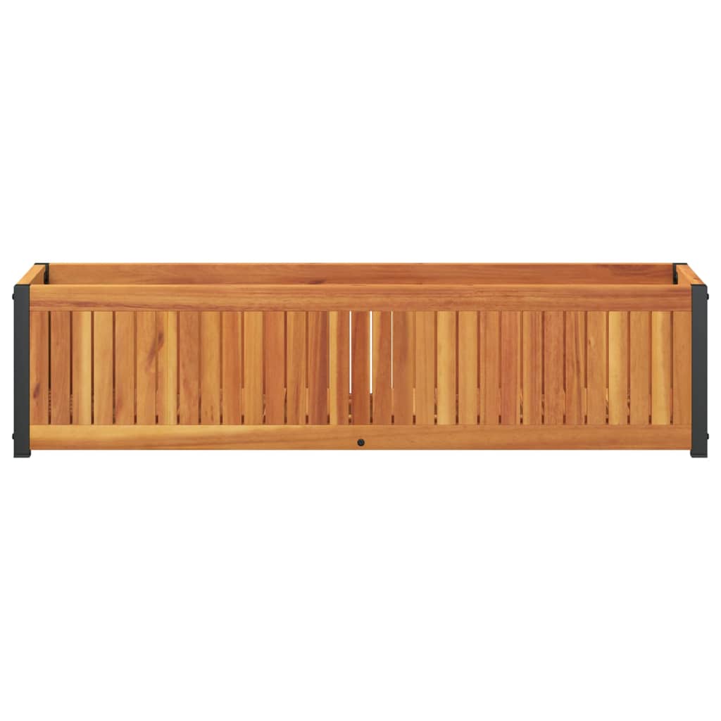 plantekasse 110x30x27,5 cm massivt akacietræ og stål