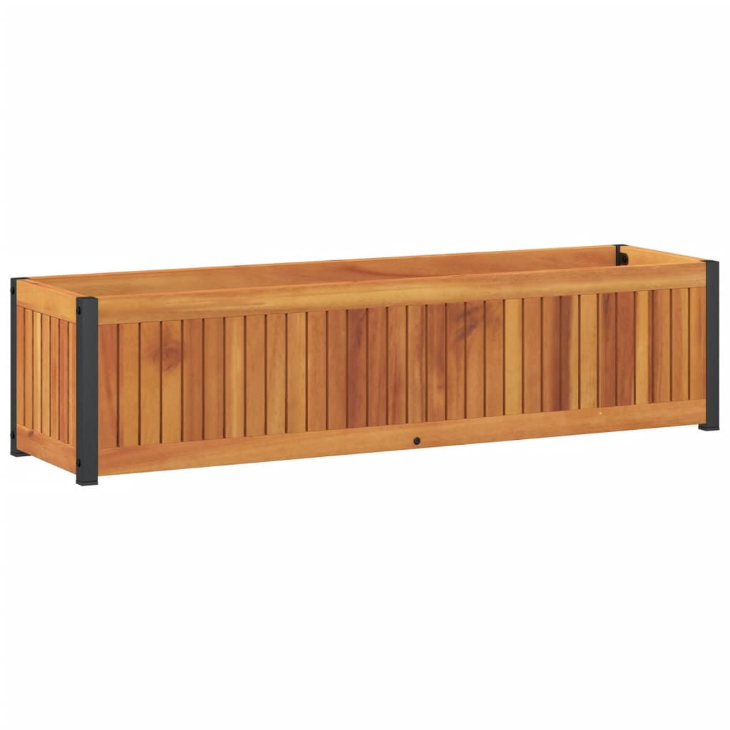 plantekasse 110x30x27,5 cm massivt akacietræ og stål