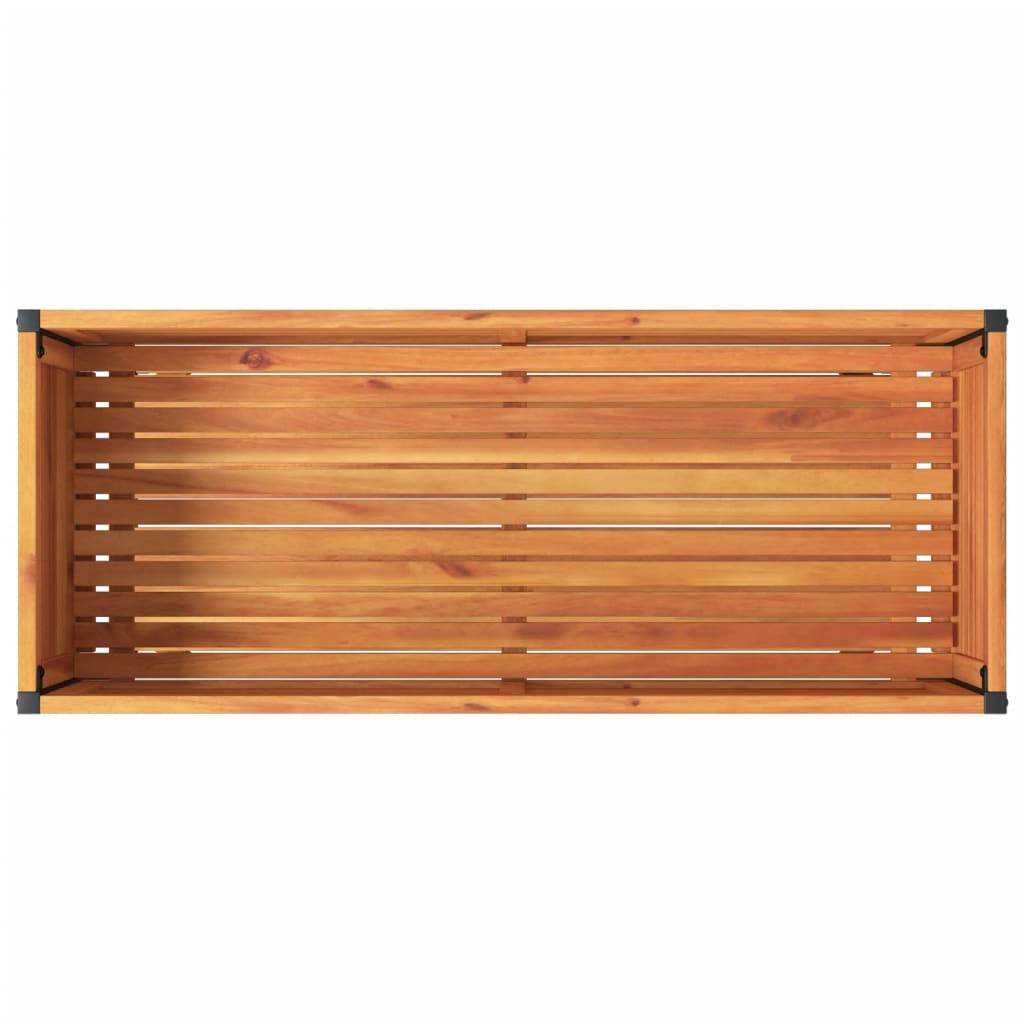 plantekasse med hylde 110x45x80 cm massivt akacietræ og stål