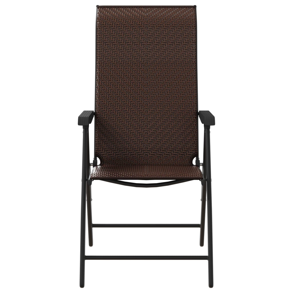 havestole 4 stk. foldbar polyrattan brun