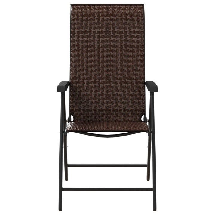 havestole 4 stk. foldbar polyrattan brun