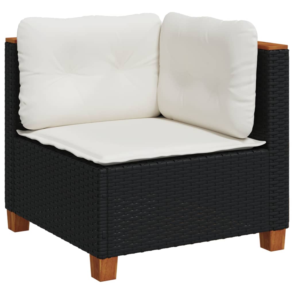 sofasæt til haven 5 dele med hynder polyrattan sort