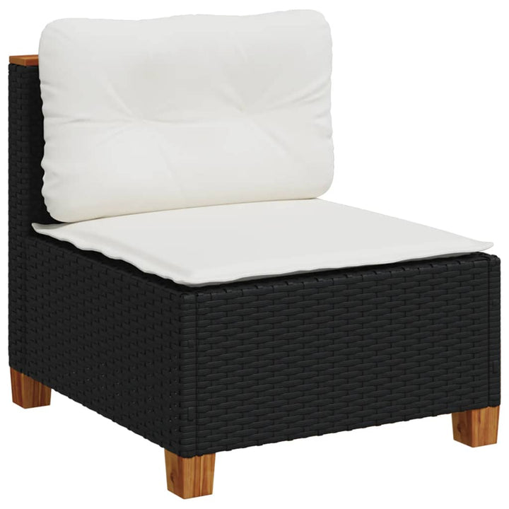 sofasæt til haven 6 dele med hynder polyrattan sort