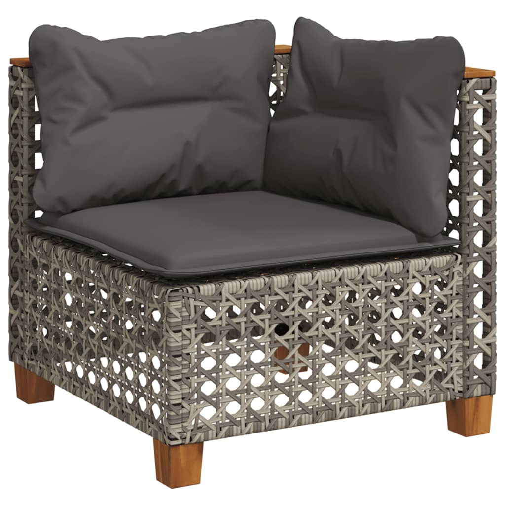 sofasæt til haven 8 dele med hynder polyrattan grå