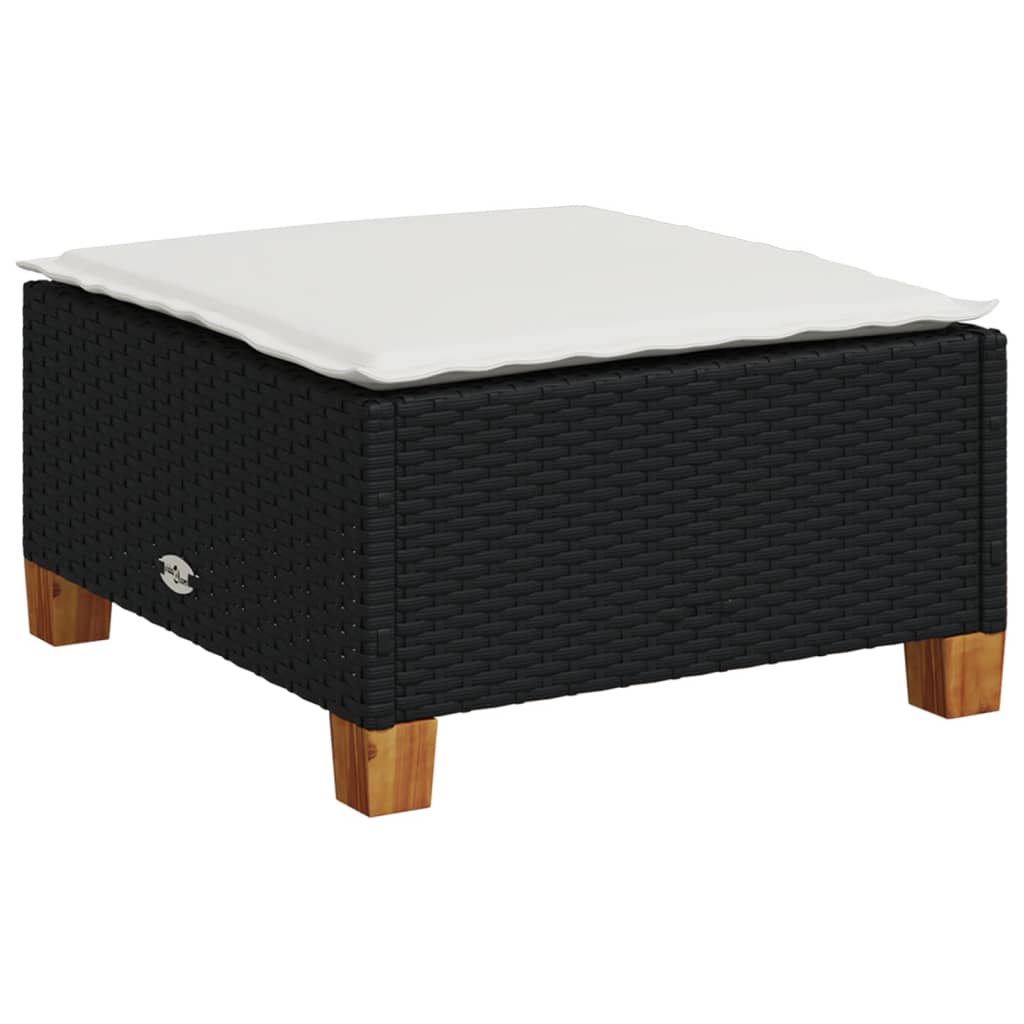 sofasæt til haven 8 dele med hynder polyrattan sort
