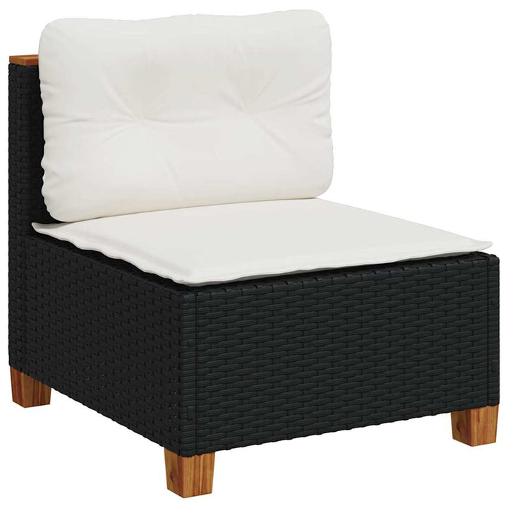 sofasæt til haven 9 dele med hynder polyrattan sort