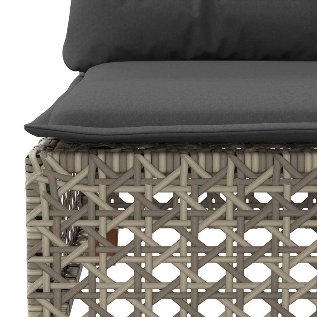 sofasæt til haven 9 dele med hynder polyrattan grå