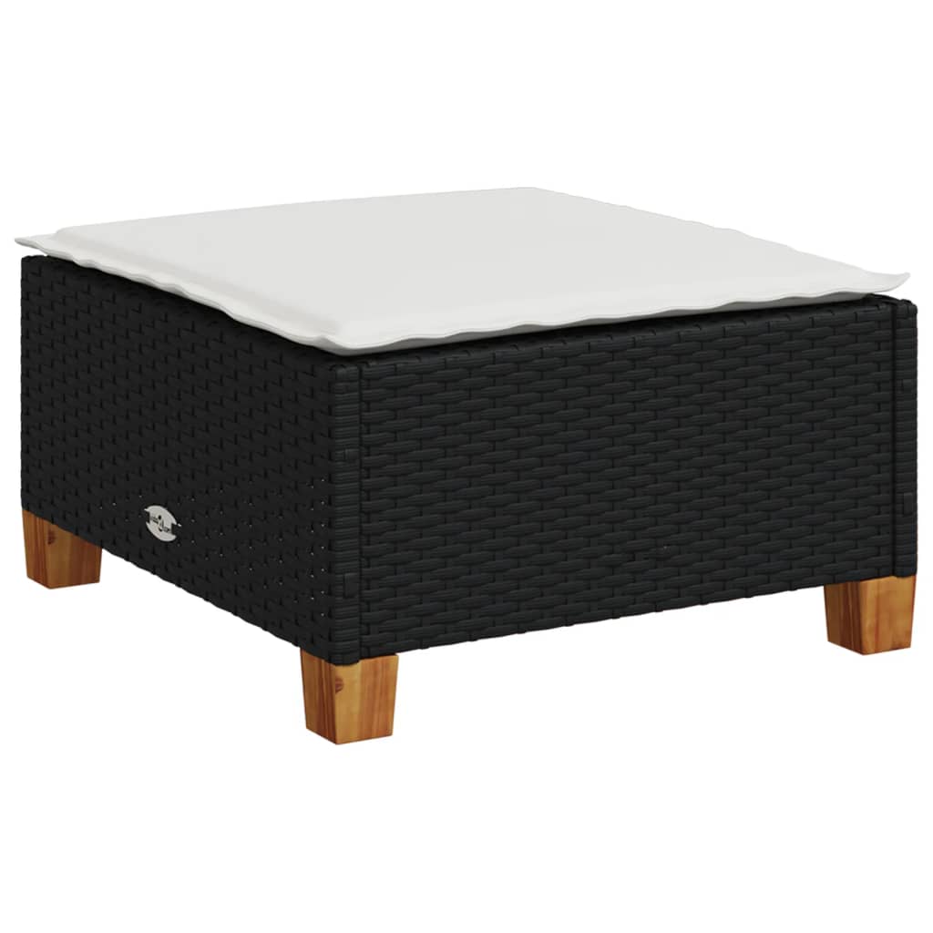 sofasæt til haven 4 dele med hynder polyrattan sort