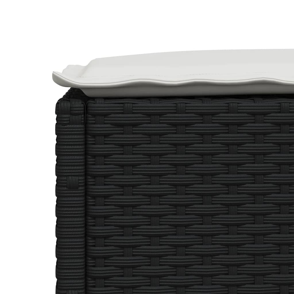 sofasæt til haven 4 dele med hynder polyrattan sort