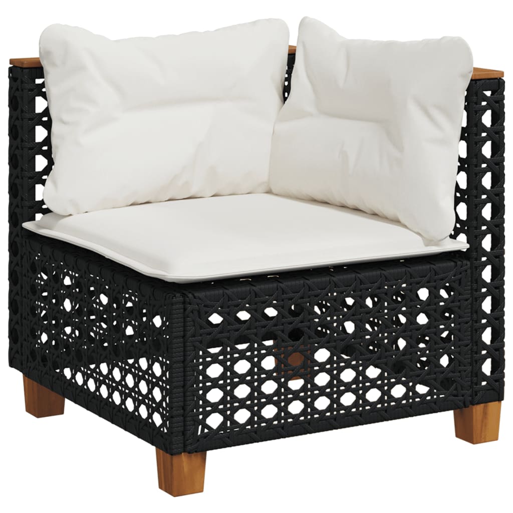 sofasæt til haven 4 dele med hynder polyrattan sort