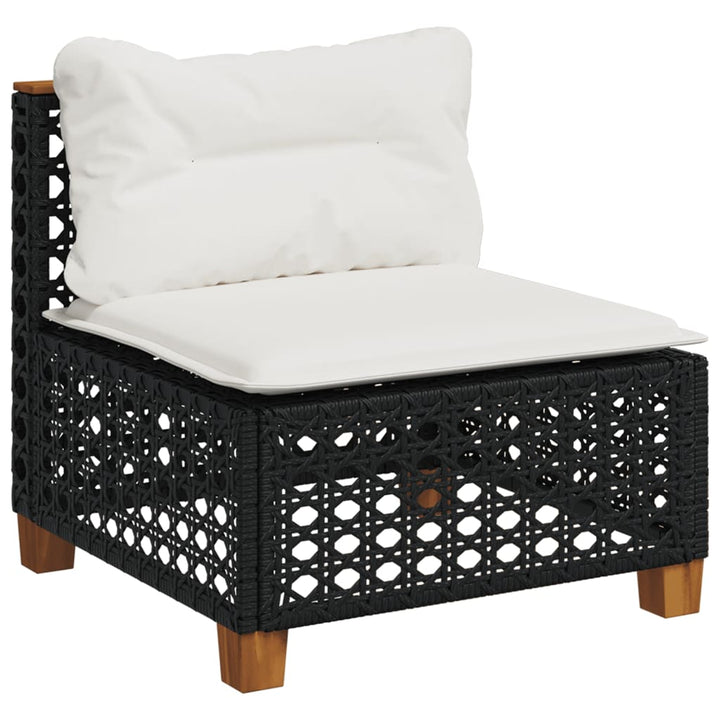 sofasæt til haven 4 dele med hynder polyrattan sort