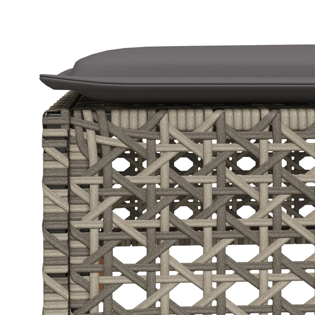 sofasæt til haven 4 dele med hynder polyrattan grå