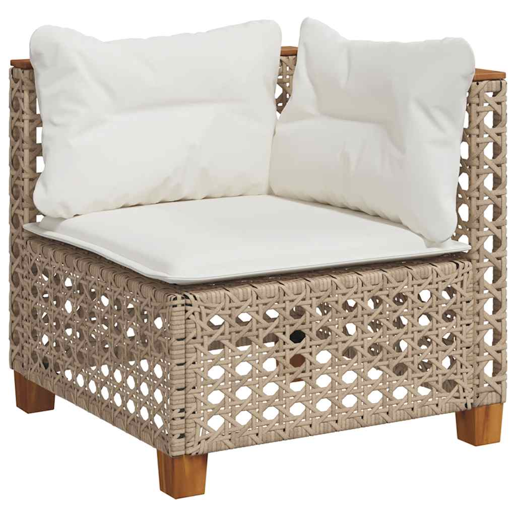 sofasæt til haven 4 dele med hynder polyrattan beige