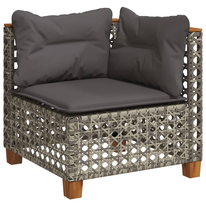 sofasæt 5 dele med hynder polyrattan grå