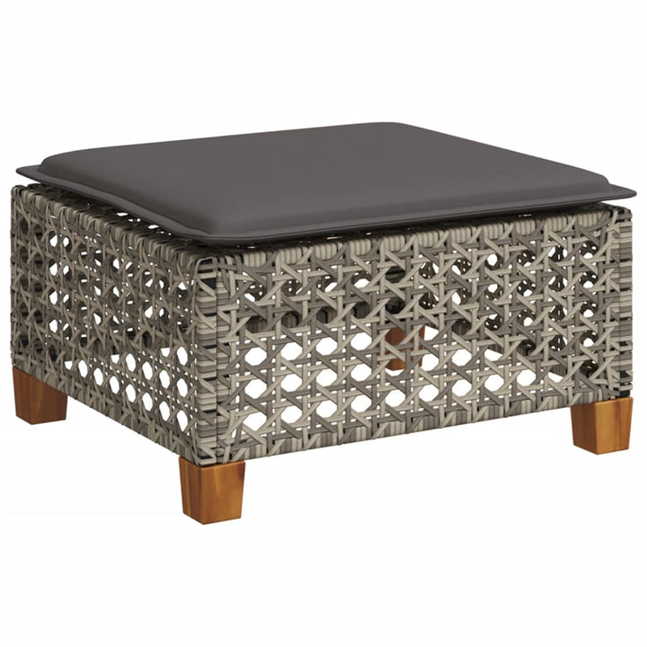 sofasæt 5 dele med hynder polyrattan grå