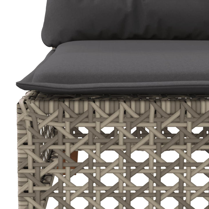 sofasæt 5 dele med hynder polyrattan grå