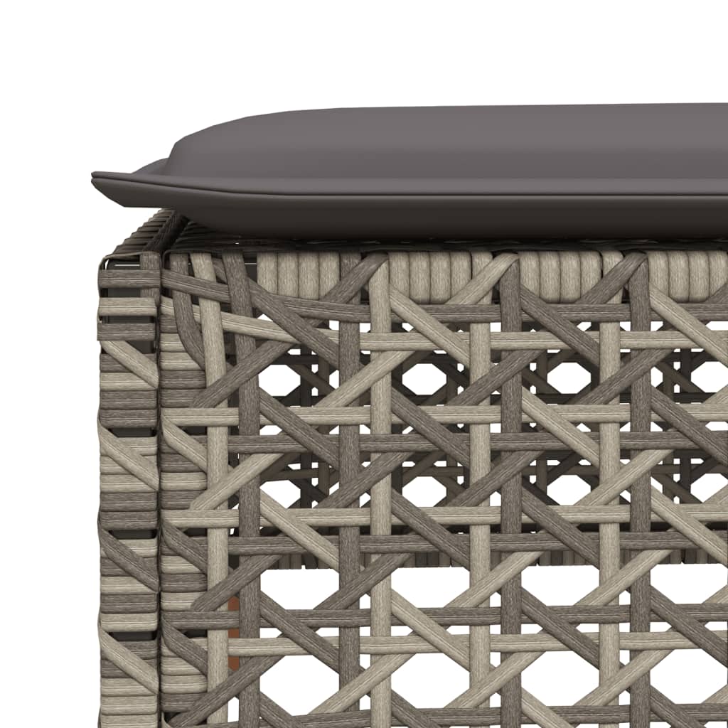 sofasæt 5 dele med hynder polyrattan grå