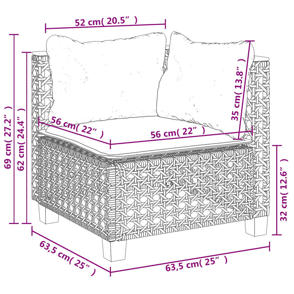sofasæt til haven 5 dele med hynder polyrattan beige