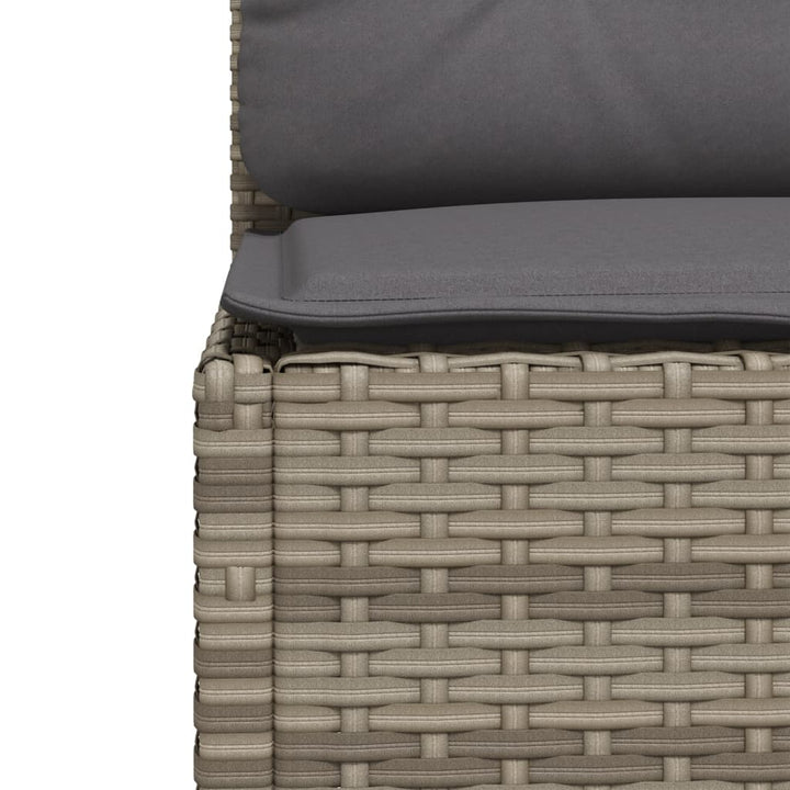 sofasæt 5 dele med hynder polyrattan grå