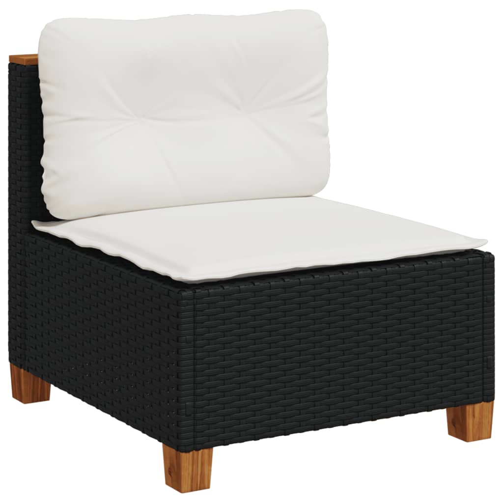 sofasæt til haven 5 dele med hynder polyrattan sort