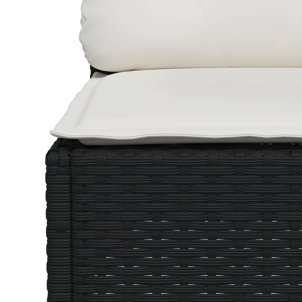 sofasæt til haven 5 dele med hynder polyrattan sort
