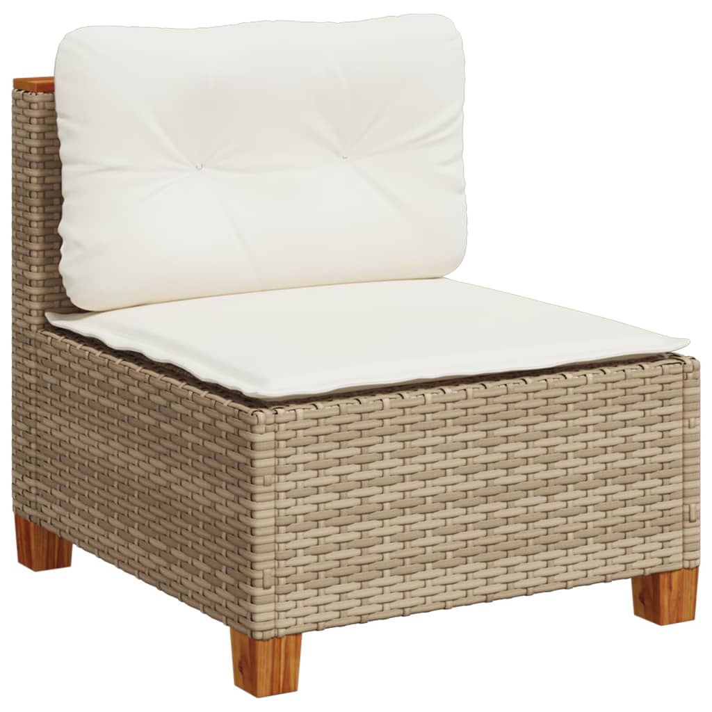 sofasæt til haven 5 dele med hynder polyrattan beige