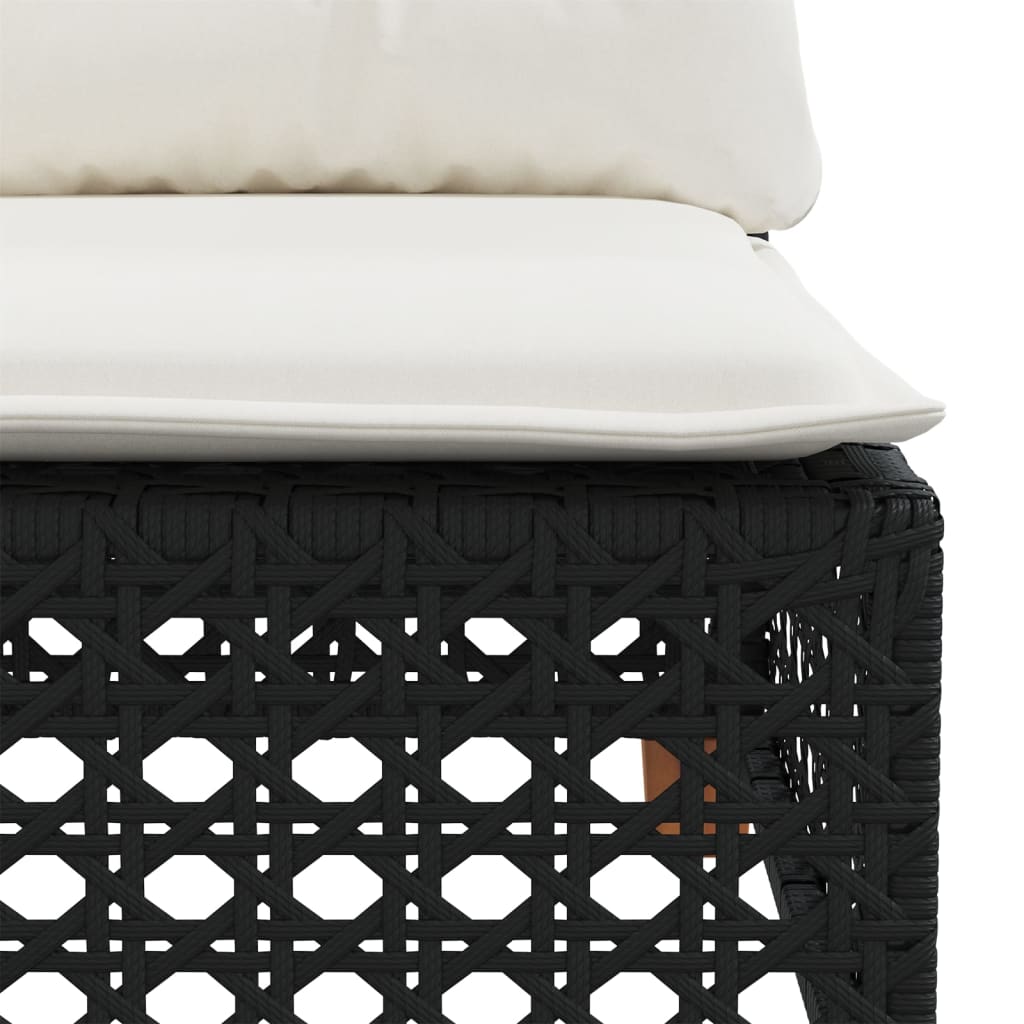 sofasæt til haven 7 dele med hynder polyrattan sort