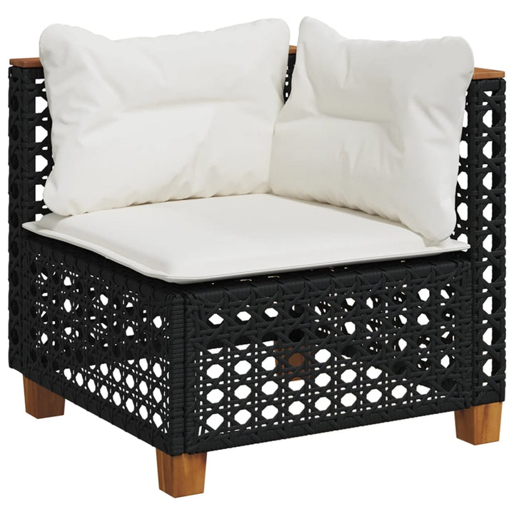 sofasæt til haven 7 dele med hynder polyrattan sort