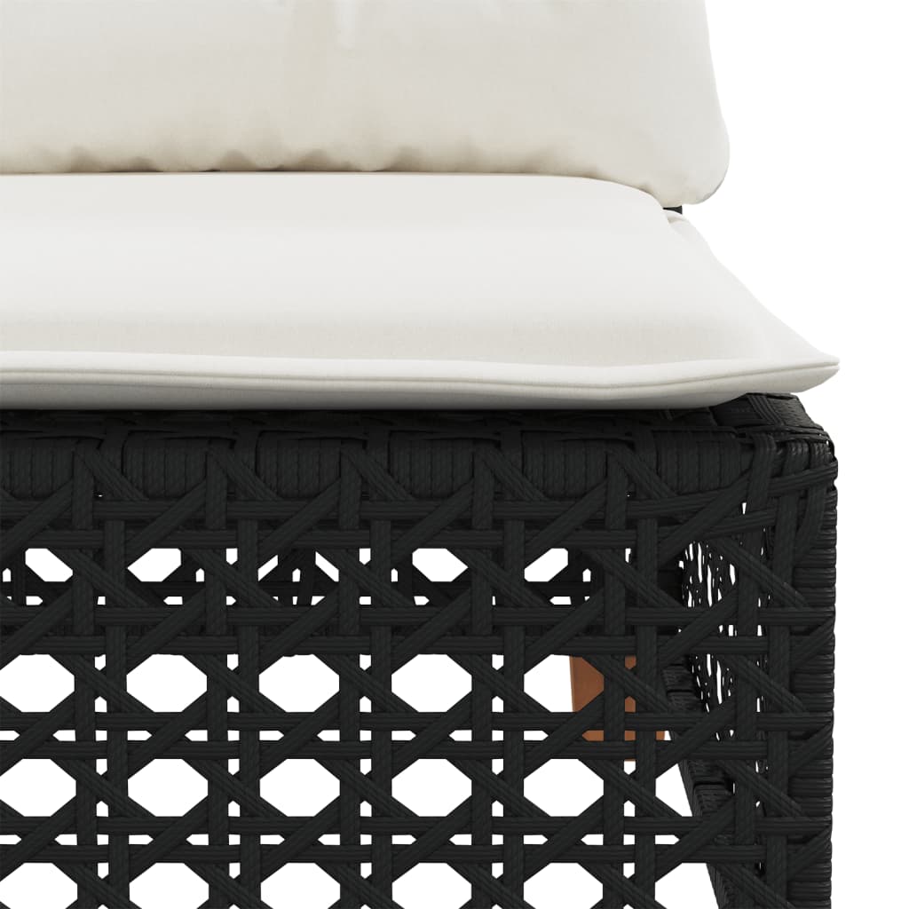 sofasæt til haven 7 dele med hynder polyrattan sort