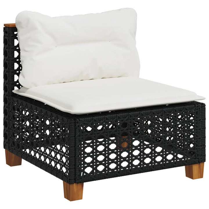 sofasæt til haven 8 dele med hynder polyrattan sort
