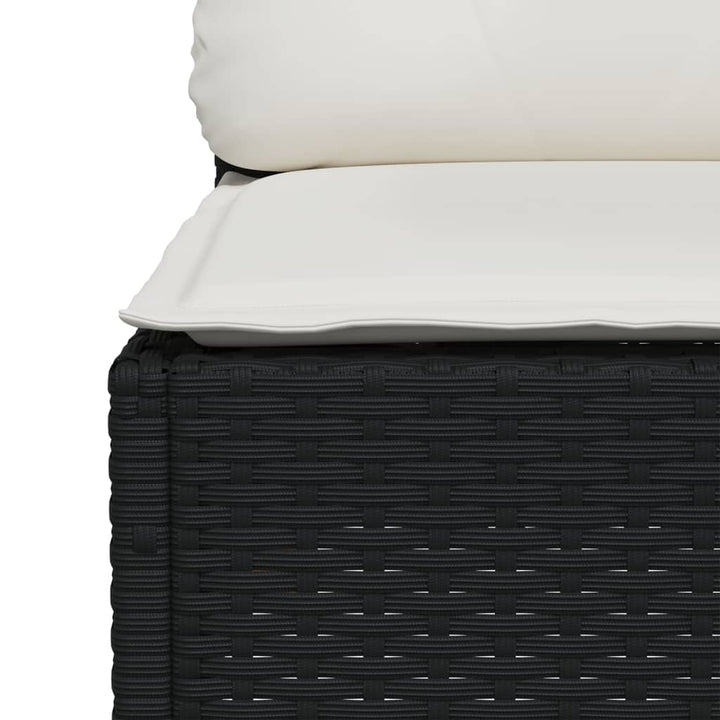 sofasæt til haven 7 dele med hynder polyrattan sort