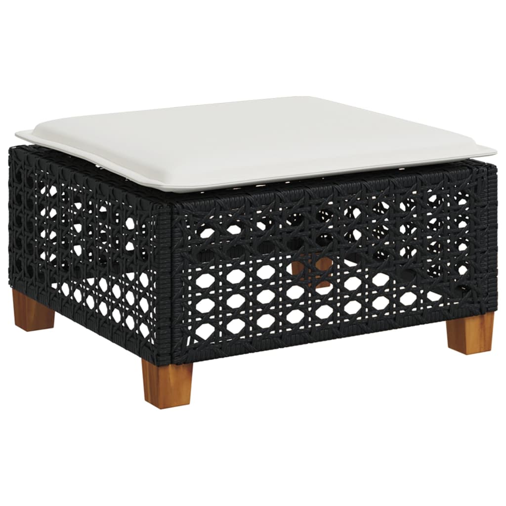 sofasæt til haven 7 dele med hynder polyrattan sort