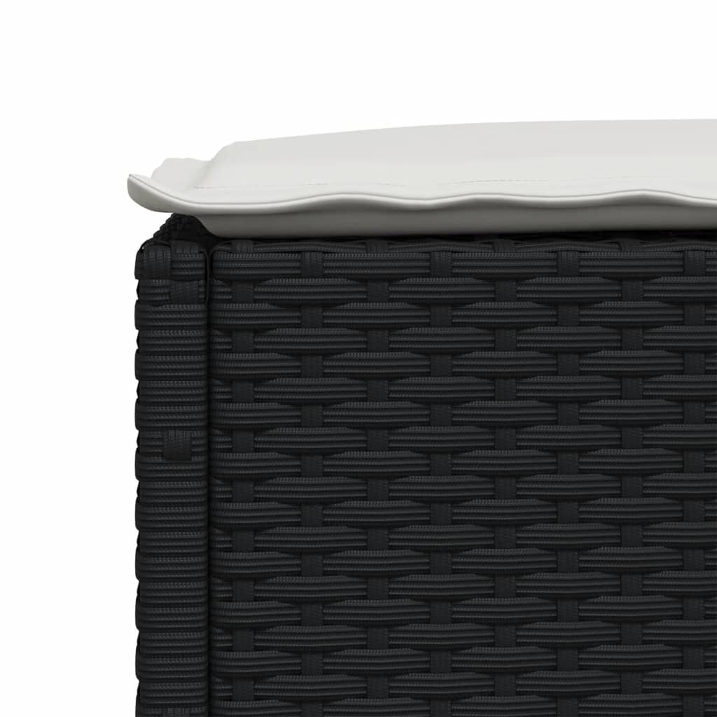 sofasæt til haven 7 dele med hynder polyrattan sort