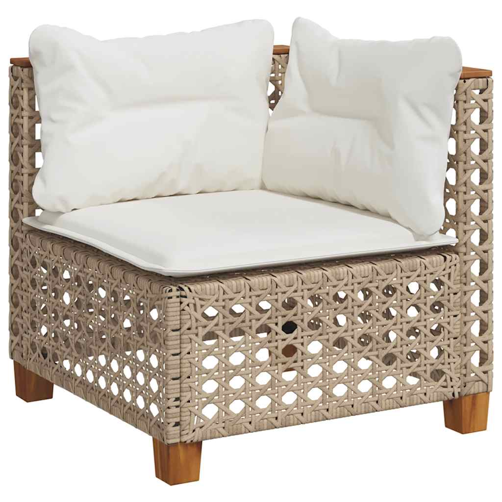 sofasæt til haven 7 dele med hynder polyrattan beige
