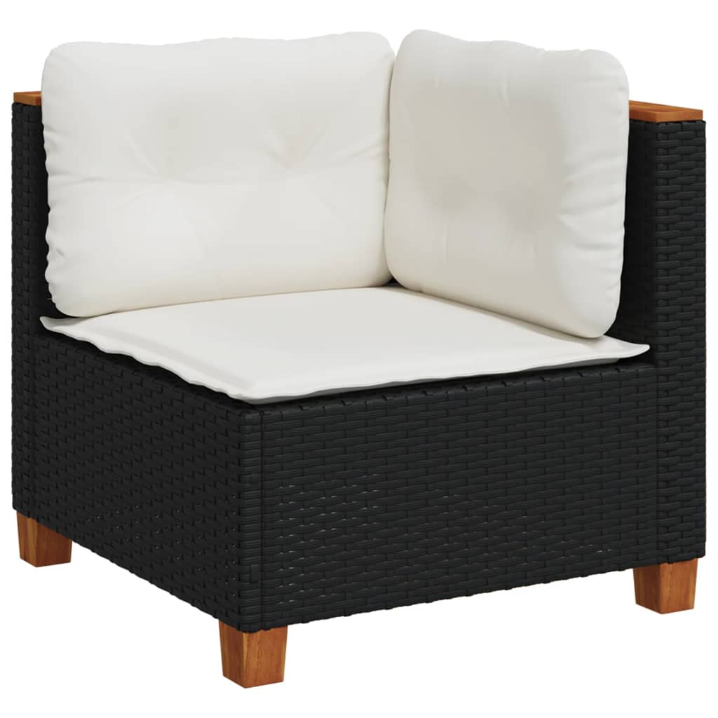 sofasæt til haven 8 dele med hynder polyrattan sort