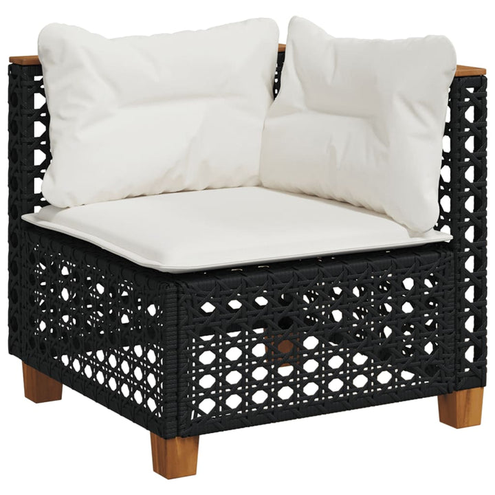 sofasæt til haven 8 dele med hynder polyrattan sort