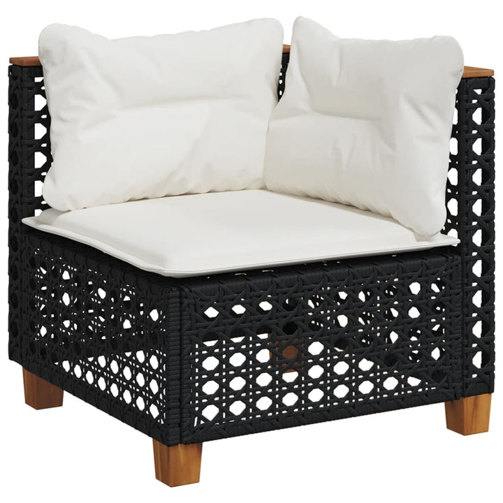 sofasæt til haven 9 dele med hynder polyrattan sort