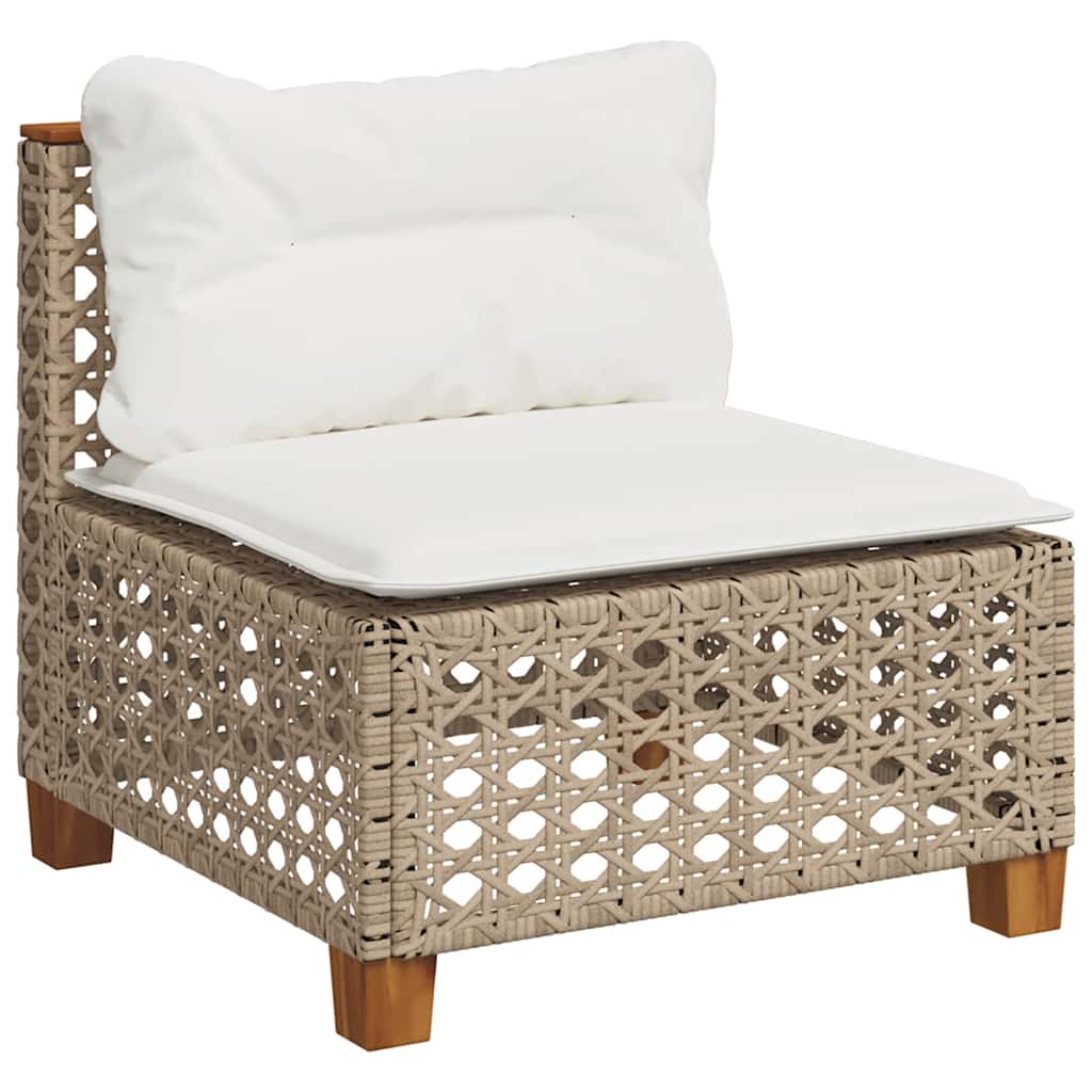sofasæt til haven 9 dele med hynder polyrattan beige