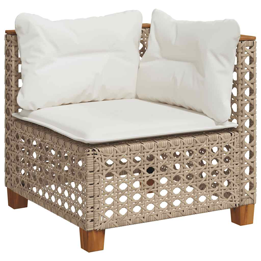 sofasæt til haven 10 dele med hynder polyrattan beige