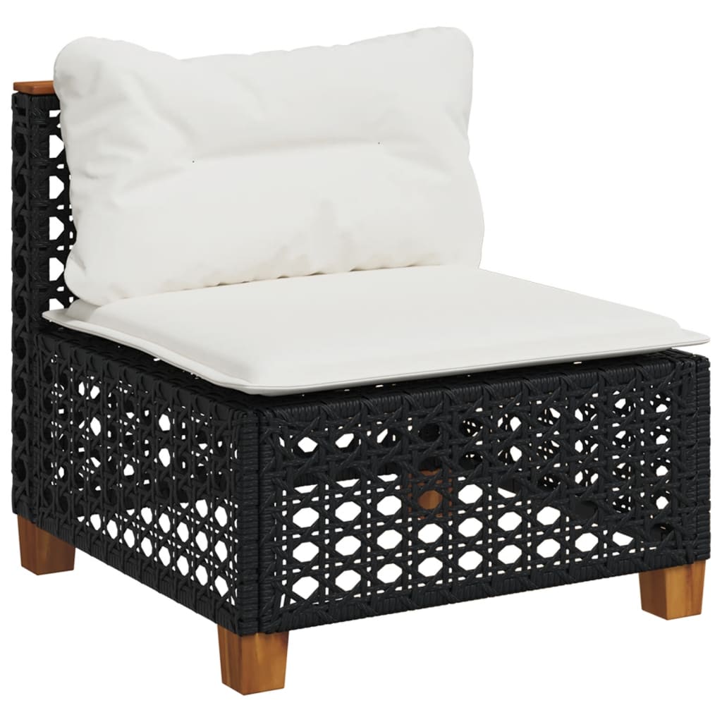 sofasæt til haven 10 dele med hynder polyrattan sort