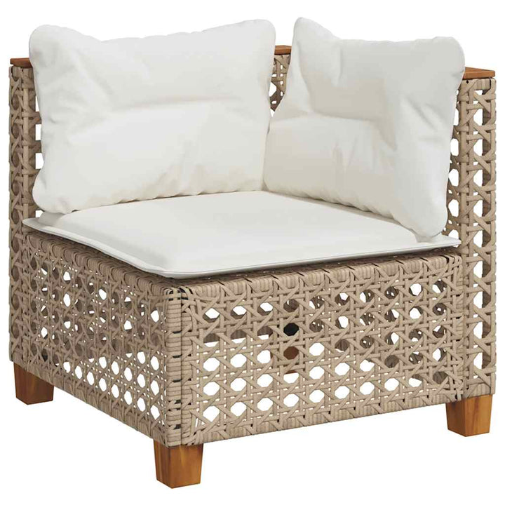 sofasæt til haven 10 dele med hynder polyrattan beige