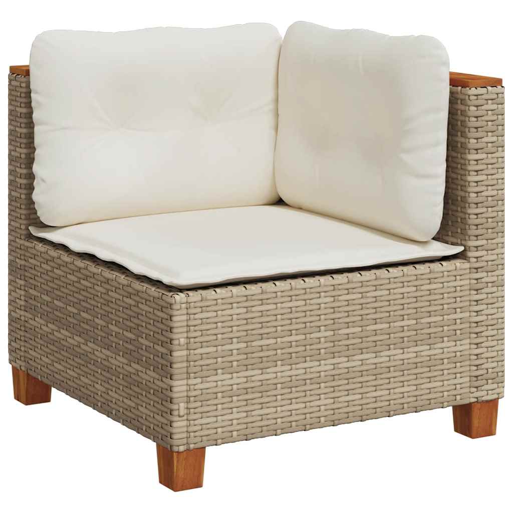 sofasæt til haven 11 dele med hynder polyrattan beige