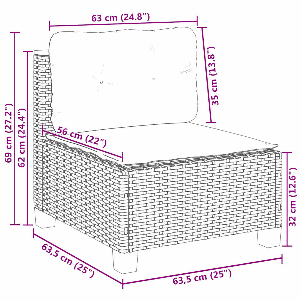 sofasæt til haven 11 dele med hynder polyrattan beige